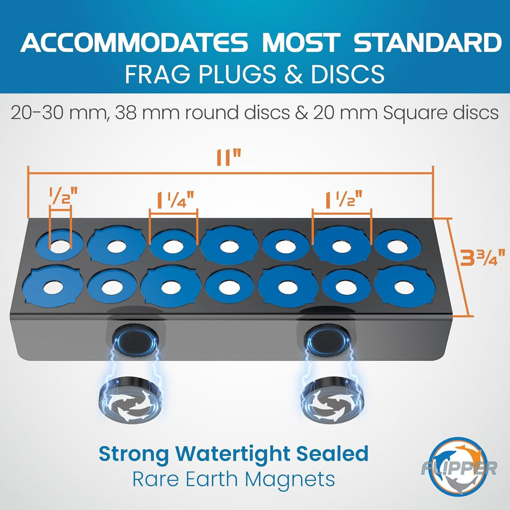 Flipper Magnetic Frag Station - Frag Rack with Removeable Shelf - Holds 14 Frags Blue